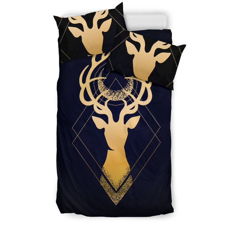 Gold Deer Duvet Cover Bedding Set