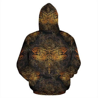 Gold Dragonfly Mandala All Over Print Hoodie