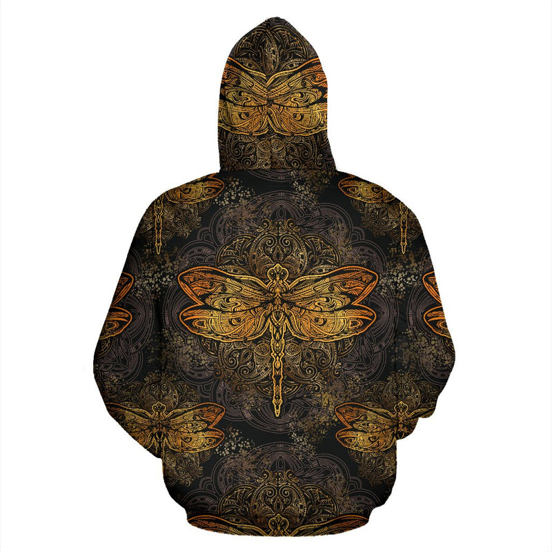 Gold Dragonfly Mandala All Over Print Hoodie