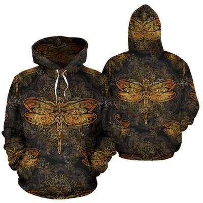 Gold Dragonfly Mandala All Over Print Hoodie