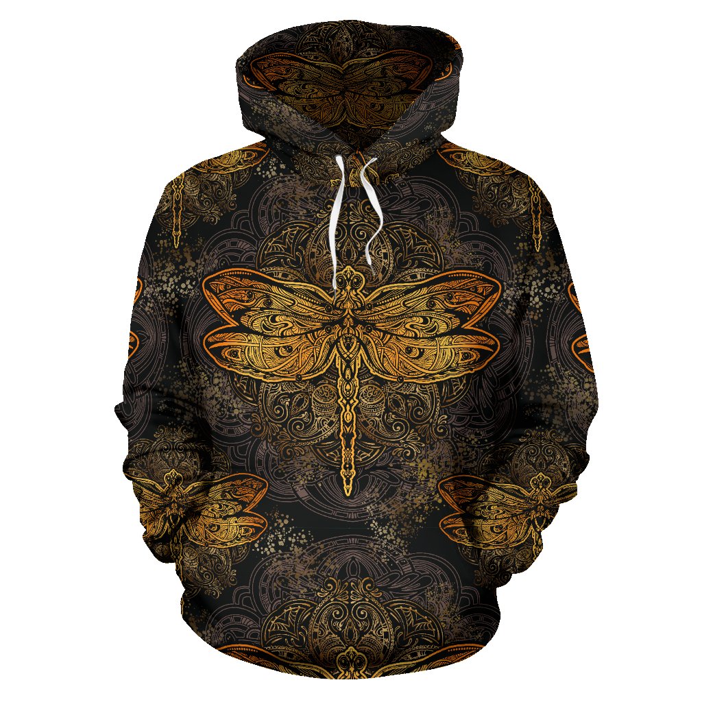 Gold Dragonfly Mandala All Over Print Hoodie