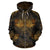 Gold Dragonfly Mandala All Over Zip Up Hoodie