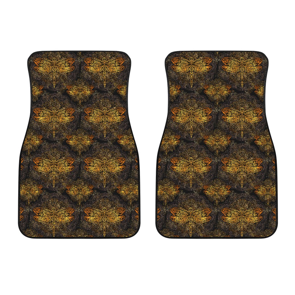 Gold Dragonfly Mandala Car Floor Mats