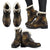 Gold Dragonfly Mandala Faux Fur Leather Boots