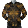 Gold Dragonfly Mandala Men Casual Bomber Jacket