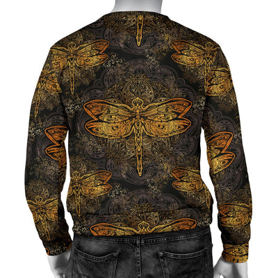 Gold Dragonfly Mandala Men Crewneck Sweatshirt