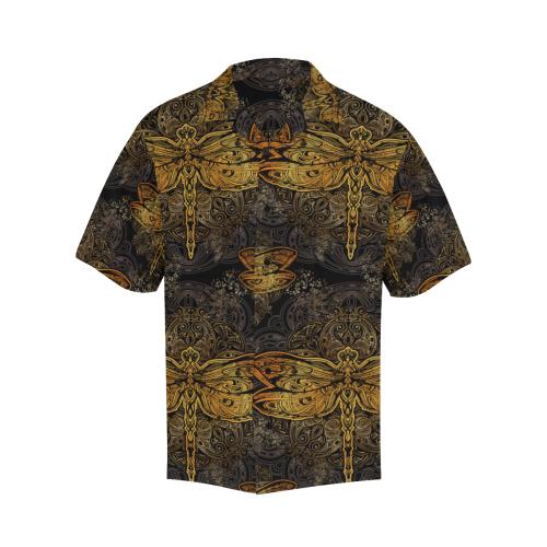 Gold Dragonfly Mandala Men Hawaiian Shirt