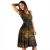 Gold Dragonfly Mandala Sleeveless Mini Dress