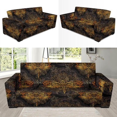 Gold Dragonfly Mandala Sofa Slipcover-JORJUNE.COM