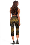 Gold Dragonfly Mandala Women Capris