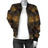 Gold Dragonfly Mandala Women Casual Bomber Jacket