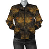 Gold Dragonfly Mandala Women Casual Bomber Jacket