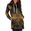 Gold Dragonfly Mandala Women Hoodie Dress