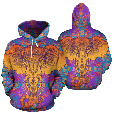 Gold Elephant Indian All Over Print Hoodie