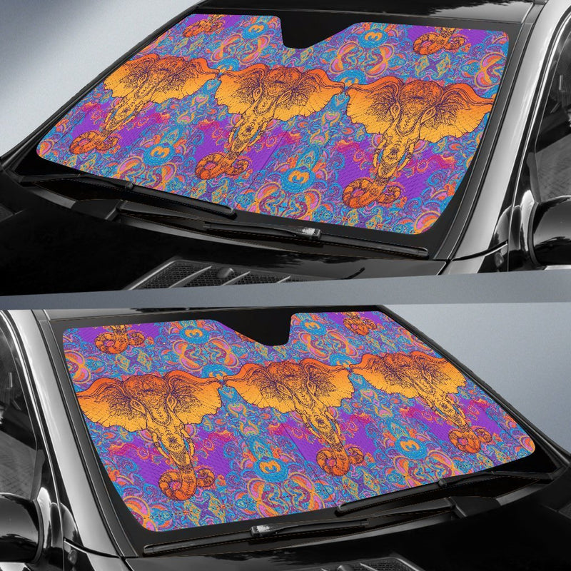 Gold Elephant Indian Car Sun Shade-JorJune