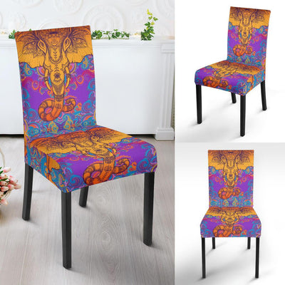 Gold Elephant Indian Dining Chair Slipcover-JORJUNE.COM