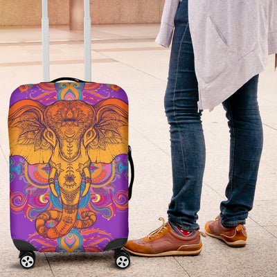 Gold Elephant Indian Luggage Cover Protector