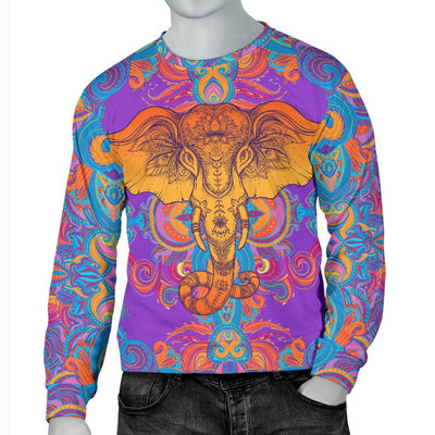 Gold Elephant Indian Men Crewneck Sweatshirt