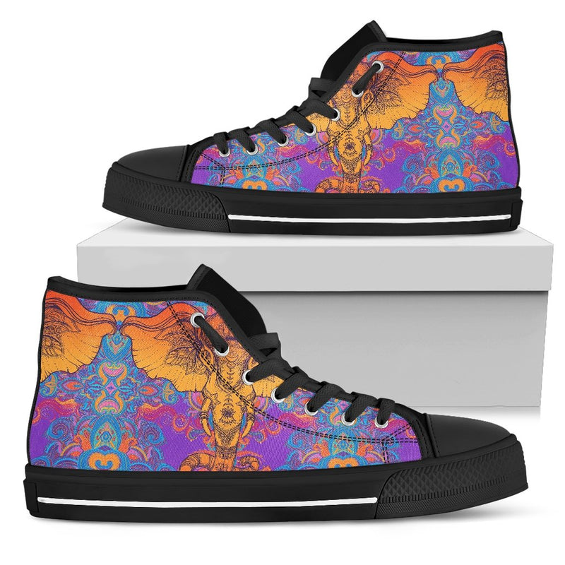 Gold Elephant Indian Men High Top Shoes