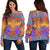 Gold Elephant Indian Off Shoulder Sweatshirt