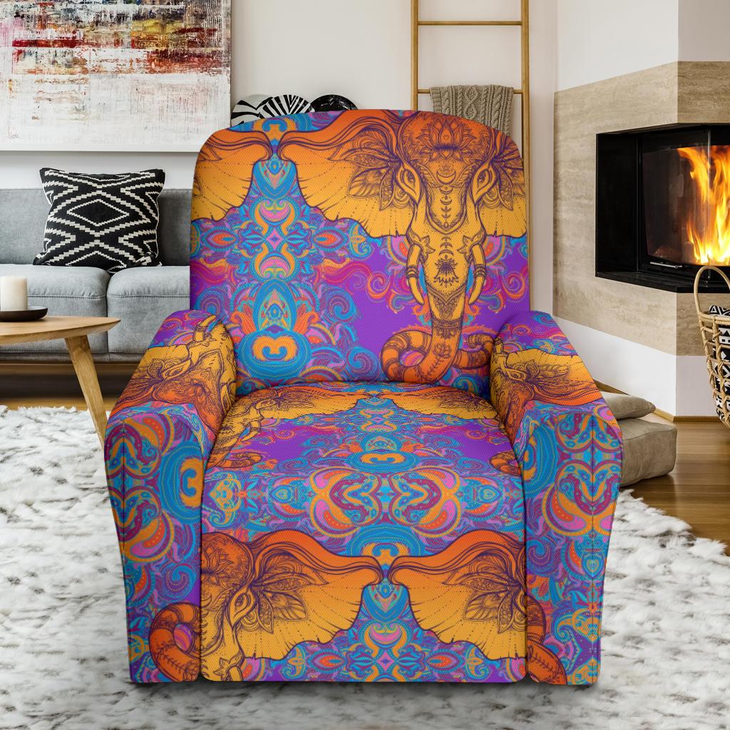 Gold Elephant Indian Recliner Slipcover-JORJUNE.COM