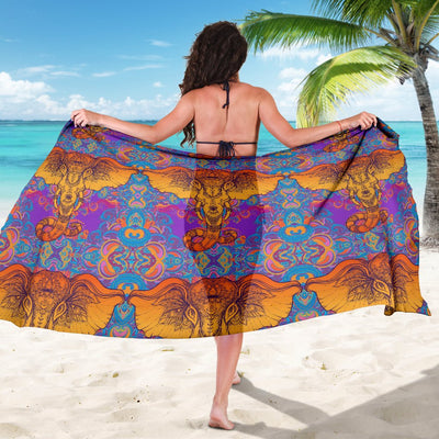 Gold Elephant Indian Sarong Pareo Wrap