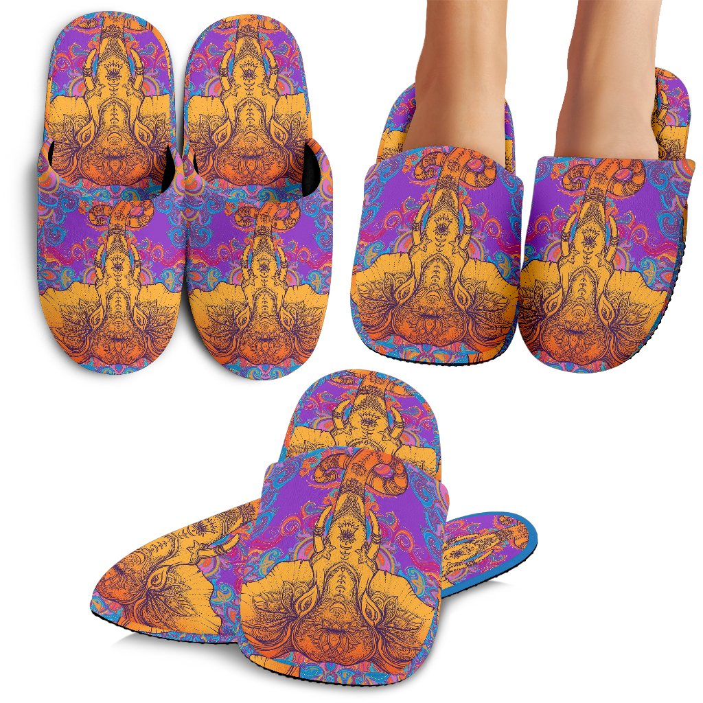 Gold Elephant Indian Slippers