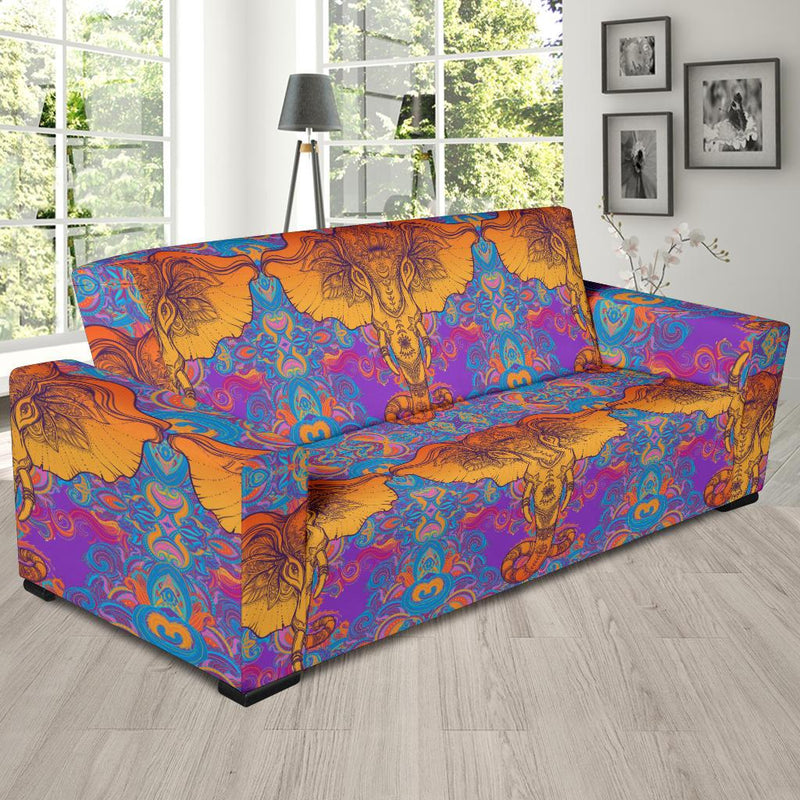 Gold Elephant Indian Sofa Slipcover-JORJUNE.COM