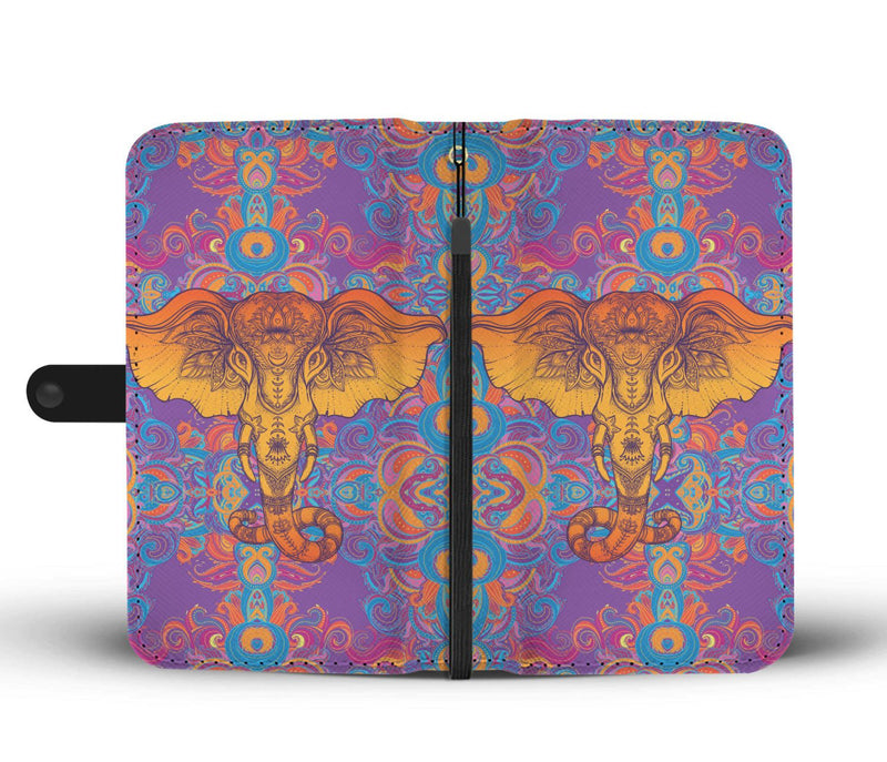 Gold Elephant Indian Wallet Phone Case