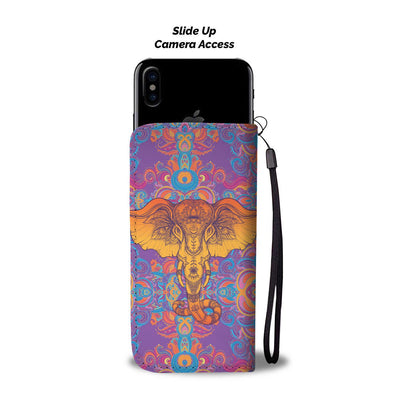 Gold Elephant Indian Wallet Phone Case