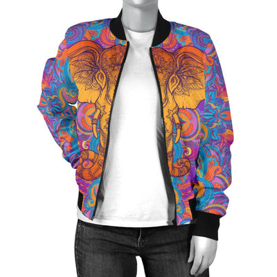 Gold Elephant Indian Women Casual Bomber Jacket