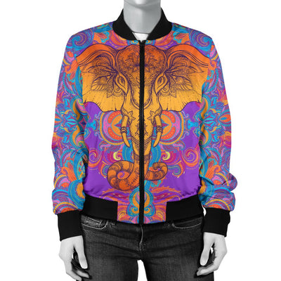 Gold Elephant Indian Women Casual Bomber Jacket