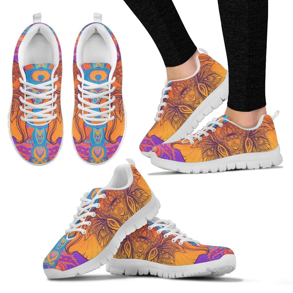 Gold Elephant Indian Women Sneakers