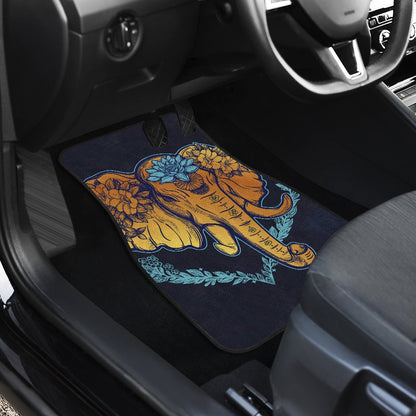 Gold Elephant Lotus Car Floor Mats