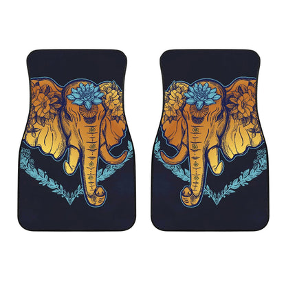 Gold Elephant Lotus Car Floor Mats