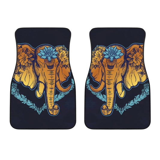 Gold Elephant Lotus Car Floor Mats