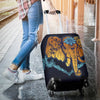 Gold Elephant Lotus Luggage Cover Protector