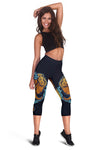 Gold Elephant Lotus Women Capris