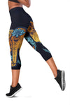 Gold Elephant Lotus Women Capris