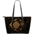 Gold Eye Sun Moon Mandala Large Leather Tote Bag