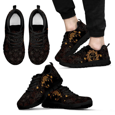 Gold Eye Sun Moon Mandala Men Sneakers