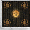 Gold Eye Sun Moon Mandala Shower Curtain