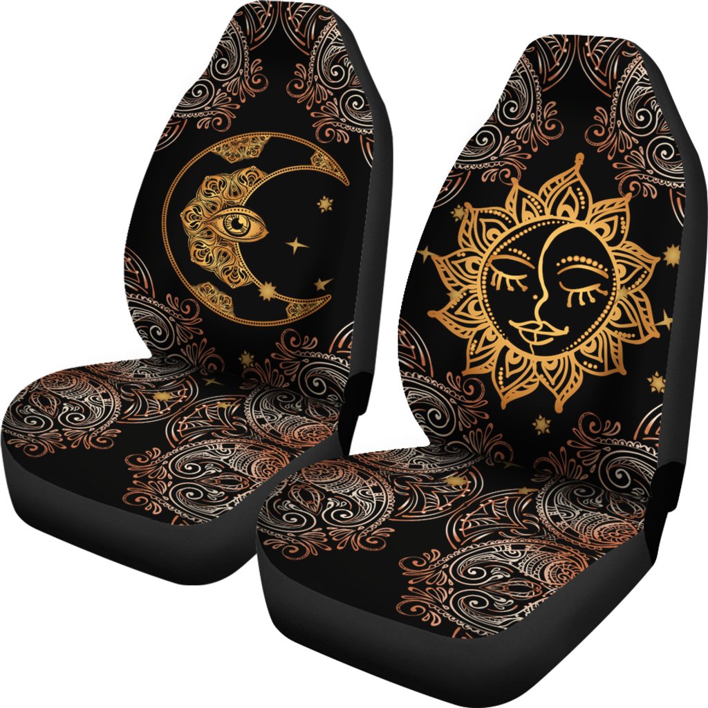 Gold Eye Sun Moon Mandala Universal Fit Car Seat Covers