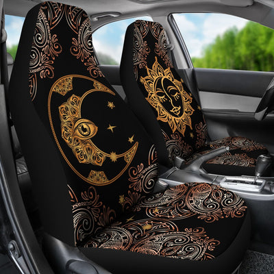 Gold Eye Sun Moon Mandala Universal Fit Car Seat Covers