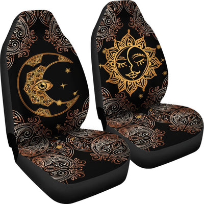 Gold Eye Sun Moon Mandala Universal Fit Car Seat Covers