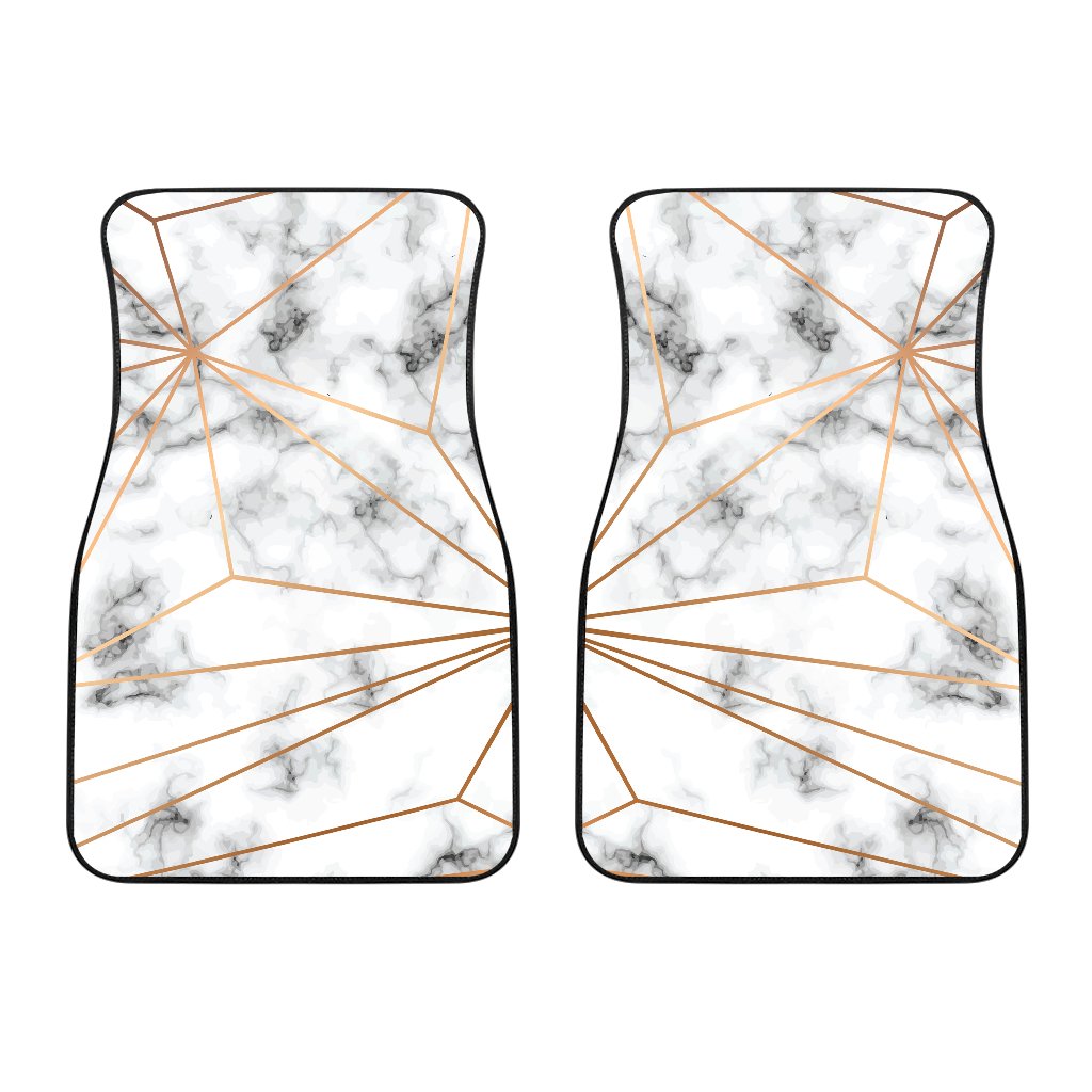 Gold Geometric Line Marble Car Floor Mats