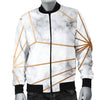 Gold Geometric Line Marble Men Casual Bomber Jacket