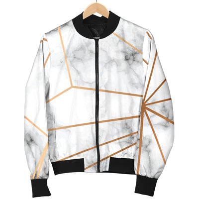 Gold Geometric Line Marble Men Casual Bomber Jacket