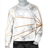 Gold Geometric Line Marble Men Crewneck Sweatshirt