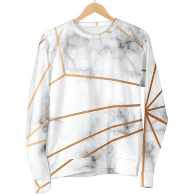 Gold Geometric Line Marble Men Crewneck Sweatshirt